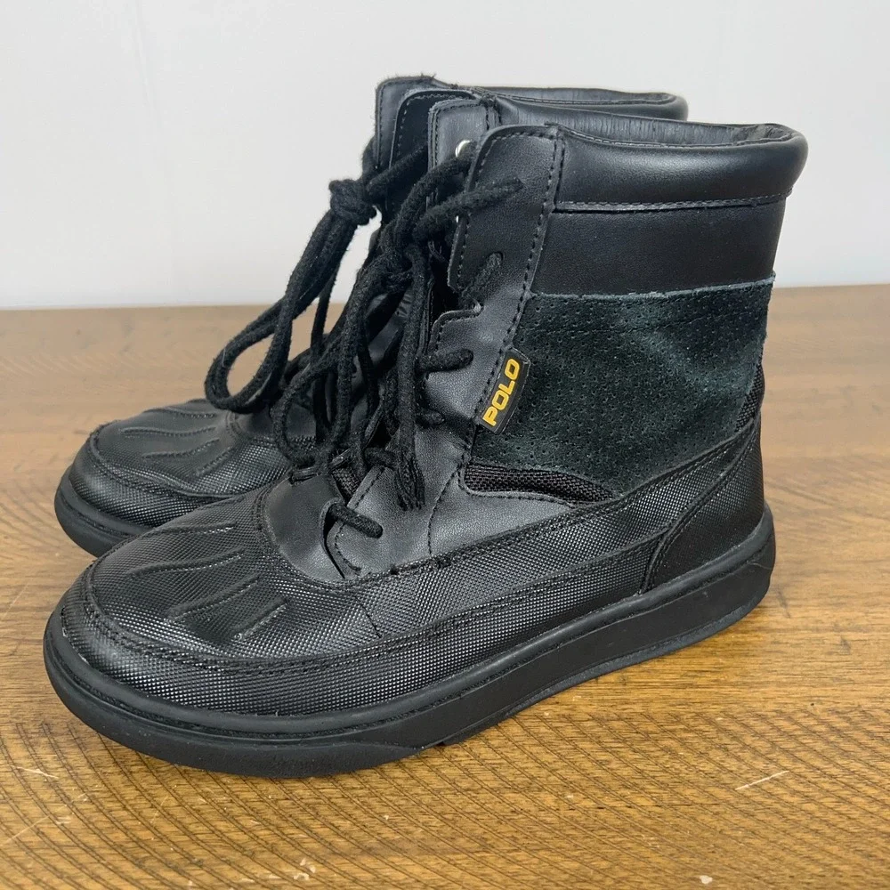 Polo Ralph Lauren Boots Toddler 1 Black Lansing Snow Winter Lace‎ Up Outdoor